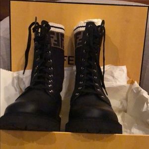 rockoko chelsea sock combat boot fendi